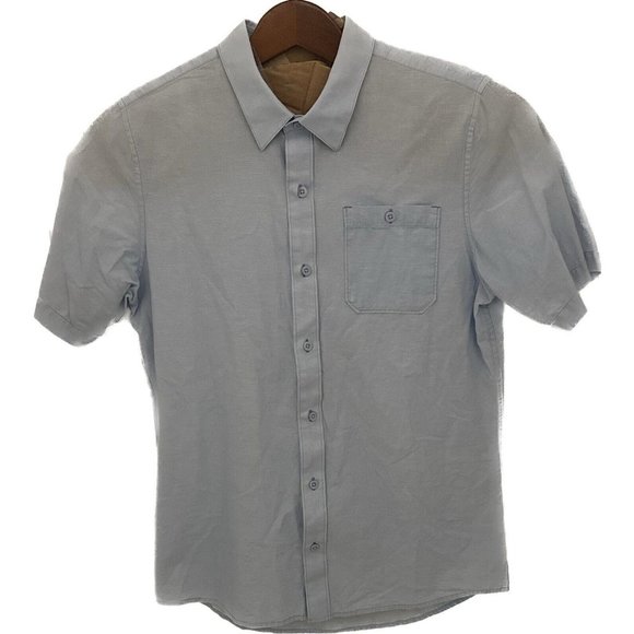 Travis Matthew Button Up Shirt Short Sleeve Golf Business Casual Men Medium Blue - Picture 1 of 7